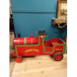 Wooden painted pedal car The Leeway Flyer. {60 cm H x 110 cm W x 42 cm D}