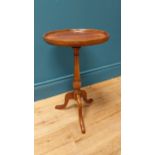 1950s mahogany wine table raised on turned column and three outswept feet {51 cm H x 30 cm Dia.}.