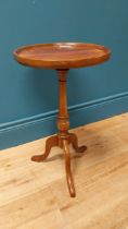 1950s mahogany wine table raised on turned column and three outswept feet {51 cm H x 30 cm Dia.}.