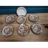 Set of six early 20th C. hand painted ceramic plates with Oriental design by Willow of England and