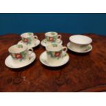 Royal Doulton Minden ceramic part eleven piece coffee set.