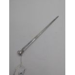 English silver letter opener, the blade marked with 6 inch ruler and knob finial. Hallmarked in