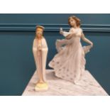 Lladro figurine of Lady and model of Virgin Mary. {32 cm H x 22 cm W x 12 cm D} and {27 cm H x 5