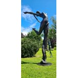 Exceptional quality contemporary bronze sculpture of Dancer {230 cm H x 130 cm W x 90 cm D}.