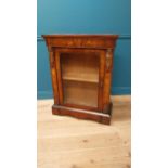 19th C. French walnut and satinwood inlaid pier cabinet with single glazed door and ormolu mounts {