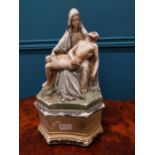 Painted plaster statue of our Lady and Lord {40 cm H x 23 cm W x 20 cm D}.