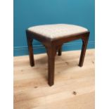 19th C. mahogany stool with inset upholstered seat in the Chippendale style {47 cm H x 53 cm W x