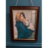 Framed print Mother and Child. {48 cm H x 38 cm W}.