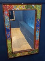 Framed tiled mosaic mirror {H 91cm x w 61cm x d 3cm }.