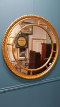 Good quality giltwood circular wall mirror in the William IV style {100 cm Dia.}.