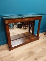 19th C. French rosewood consoled table with marble top, mirrored back and ormolu mounts raised on