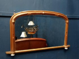 Wooden gilt overmantle {H 70cm x W 110cm x D 10cm }.