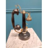 Early 20th C. painted metal and chrome telephone. {36 cm H x 21 cm W x 14 cm D}.