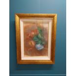 Stella Steyn 'Poppies' oil on canvas provenance Stella Steyn studio sale mounted in frame.