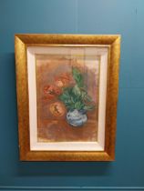 Stella Steyn 'Poppies' oil on canvas provenance Stella Steyn studio sale mounted in frame.