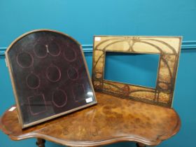 Art Nouveau hand painted maple picture frame and mahogany miniatures photo frame {36 cm H x 49 cm