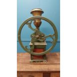 Good quality early 20th C. cast iron and brass coffee grinder {88 cm H x 58 cm W x 52 cm D}.