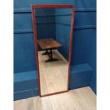 Large mahogany mirror {H 205cm x W 75cm x D 3cm }.