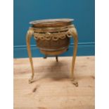 Early 20th C. brass jardinière and stand in the Victorian style {40 cm H x 30 cm Dia.}.