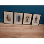 Set of four coloured Spy prints mounted in gilt and ebony frames. {50 cm H x 37 cm W}.