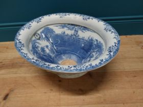 Victorian blue and white ceramic toilet bowl by Ross Murray of Dublin {23 cm H x 40 cm W x 46 cm