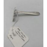 Rare Irish silver baby's food scrapper Engraved with the name Dermot. Hallmarked in Cork with Cork