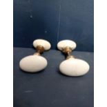 Two sets of porcelain and brass door knobs {H 4cm x W 6cm x d 14cm}.