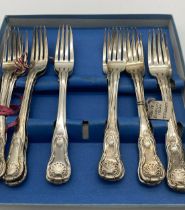 Set of twelve Irish silver Kings Pattern dinner forks. Hallmarked in Dublin 1826 Maker T. Farnett