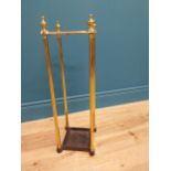 Victorian Brass and cast iron stick stand. {65 cm H x 20 cm W x 20 cm D}.