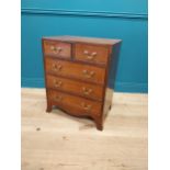 Good quality mahogany bachelor chest of drawers with two short drawers over three long drawers and