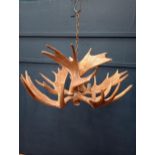 Antler moose four light chandelier {H 80cm x Dia 95cm }.