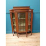 Good quality Edwardian mahogany and satinwood inlaid display cabinet with single glazed door and