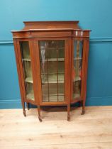 Good quality Edwardian mahogany and satinwood inlaid display cabinet with single glazed door and