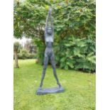 Exceptional quality contemporary bronze sculpture of a dancer {171 cm H x 51 cm W x 20cm D}.