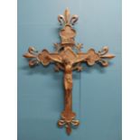 19th C. French bronze crucifix. {55 cm H x 49 cm W}.