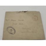 Envelope addressed to Mrs Clare Smith embossed verso with Vice Regal Lodge Dublin and stamped