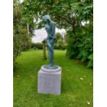 Exceptional quality contemporary bronze sculpture of The Lovers {108 cm H x 38 cm W}.