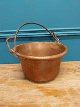 Early 20th C. copper preserving pan with wrought iron handle {32 cm H x 32 cm W x 30 cm D}.