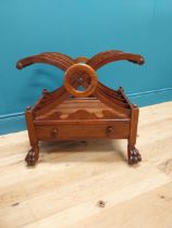 Good quality William IV mahogany Canterbury raised on lions paw feet {56 cm H x 58 cm W x 40 D}.