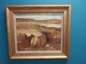 Arthur Armstrong 'Near Bertraghboy' oil on board signed lower left mounted in frame {48 cm H x 58 cm