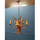 Good quality metal wheatsheaf chandelier. {70 cm H x 40 cm Dia.}.