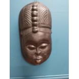 19th C. wooden Polynesian tribal face mask. {60 cm H x 30 cm W x 16 cm D}