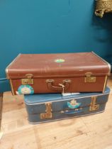 Two 1970's suitcases. {20 cm H x 60 cm W x 44 cm D approx.}.