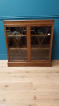 Good quality Edwardian mahogany bookcase with two astral glazed doors raised on platform base {92 cm