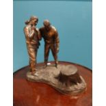 Resin model of Golfers {24 cm H x 30 cm W x 18 cm D}.