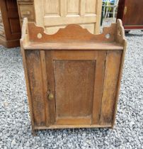 Victorian mahogany hanging wall cupboard. {50 cm H x 39 cm W x 13 cm D}.