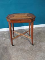 Early 19th C. inlaid satinwood occasional table with single drawer in the frieze raised on four