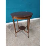 Good quality Edwardian mahogany occasional table on square tapered legs. {71 cm H x 59 cm Dia.}.{ cm