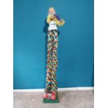 Automated circus clown. {245 cm H x 42 cm W x 46 cm D}.{ cm H cm W cm D}.