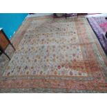 19th C. decorative Persian carpet square {520 cm L x 372 cm W }.{ cm H cm W cm D}.